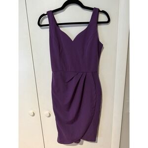 MISSUFE Purple Sleeveless Bodycon Knee Length Dress Women's Size XS